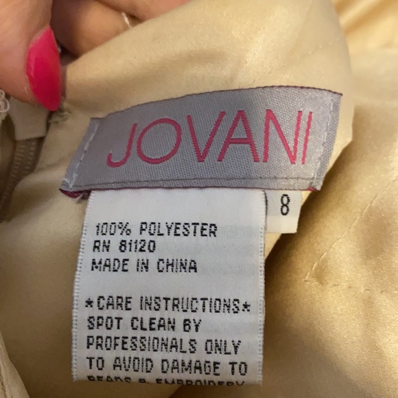 STUNNING RHINESTONE JOVANI MINIDRESS Sz 8 + sash - Picture 8 of 13